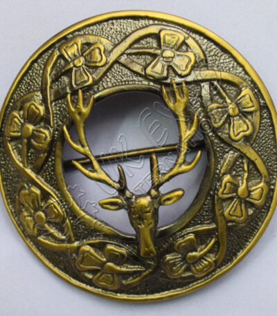 Brass Antique Shamrock knot With Stage Brooch