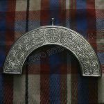 Chromed Round Brass Celtic Knot Cantle