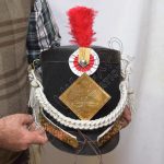 British Shako Hat With Red Hackle And French grenadier Shako Plate