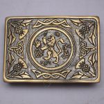 Bronze Celtic Rampart lion Scottish Buckle