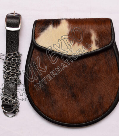 Brown Real Cow Hide Skin Smart Sporran