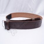 Brown Celtic Belt With Scottish Celtic Embossed Leather Belt