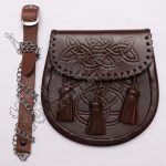 Handmade Brown Knotwork Leather Sporran