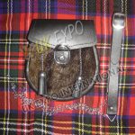 Dark Brown Seal Skin Antique Lock Smart Sporran