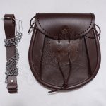 Dark Brown Leather Embossed Two-Tone Sporran