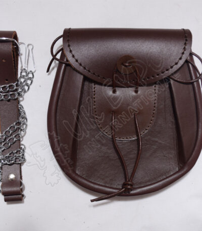 Dark Brown Leather Embossed Two-Tone Sporran