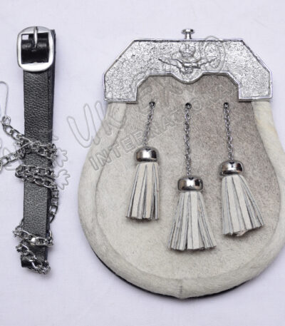 Eagle Light Gray Cowhide Formal Sporran