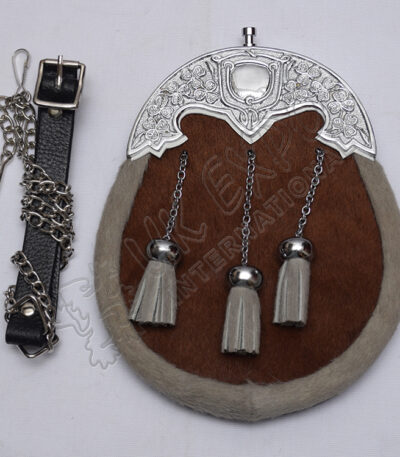 Shamrock Brown Cowhide Leather Trim Sporran