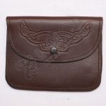 Brown Knotwork Embossed Waist Belt Pouch