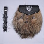 Brown Fox Fur Celtic Thistle Semi Dress Sporran