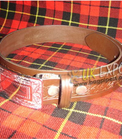 Crown Leather Brown Knotwork Waist Belt