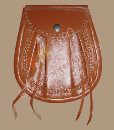 Brown Leather Snap Closing Day Wear Sporran