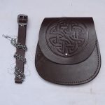 Brown Leather Celtic Embossed Day Wear Sporran