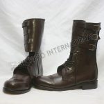 Brown Leather Military Long Boot
