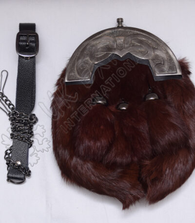 Brown Rabbit Fur Celtic Full Dress Sporran