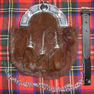 Brown Rabbit Furr with Brown tessels with Celtic cantle