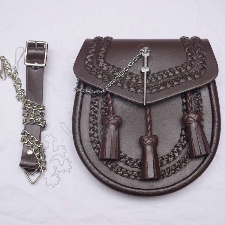 Brown Leather Handmade Knot Sporran