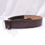 Brown Thistle Belt With Scottish Celtic Embossed Leather Belt