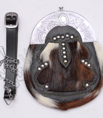 Celtic Bronze Goat Skin Chrome Stud Sporran