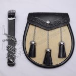 Camel Cow Embossed Leather Sporran