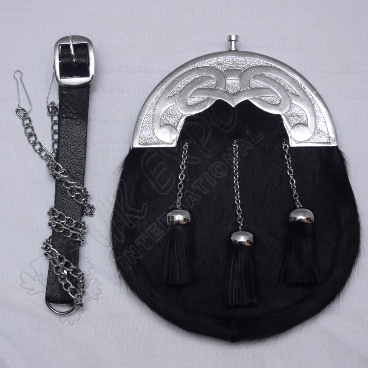 Black Seal Skin Celtic Sporran