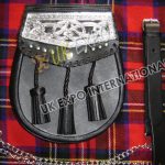 Black Leather Celtic Cantle Badge Day Wear Sporran
