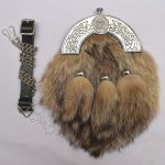 Celtic Chrome Cantle With Brown Fox Fur Sporran