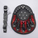Celtic Leaf Tartan Knot Leather Sporran
