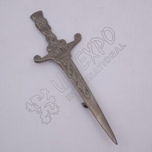 Celtic Crown Design Shiny Antique Kilt Pin