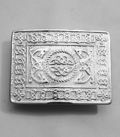 Celtic Oval Chrome Kilt Belt Buckle