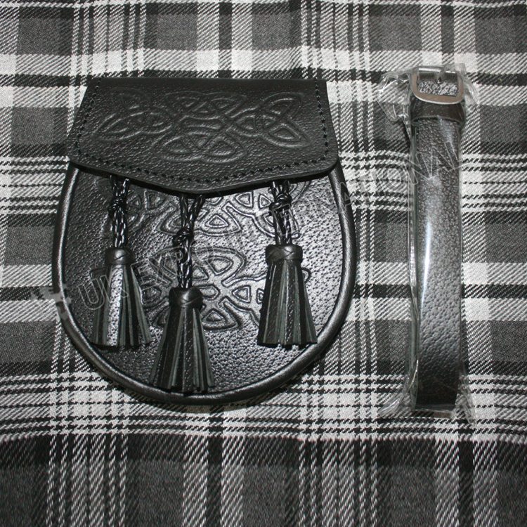 Celtic Embossed Leather Day Wear Knotwork Sporran