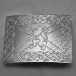 Chrome Celtic Rampart Lion Scottish Buckle