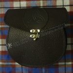 Celtic Embossed Black Leather Day Wear Sporran