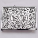 Chrome Celtic Rampart Lion Scottish Buckle