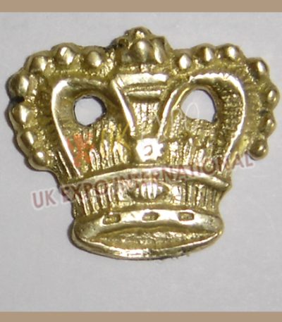 Civil War Brass Hat Crown Gold Badge