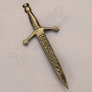 Claidhmhor Interlace Shiny Antique Kilt Pin