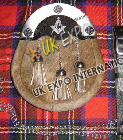 Chrome Masonic Brown Seal Skin Sporran