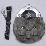 Masonic Seal Skin Gray Fur Sporran