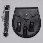 Cowhide Black Leather Simple Sporran