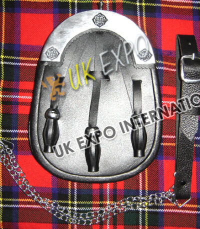 Celtic Noir Black Leather Smart Sporran