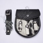 Cow Skin Boy Black Leather Sporran