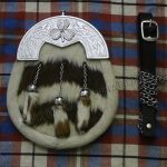 Cow Skin Brown White Shamrock Sporran