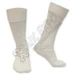 Celtic Charm Cream Cuff Socks With Intricate Knot Chain