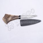 Hostage Handle Damascus Steel Blade With Leather Sheath