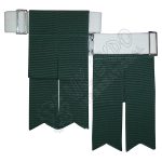 Dark Green Garter Flashes With Adjustable Buckle