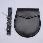 Black Leather Day Wear White Stitching Sporran