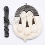 Scottish Diamond Shape Celtic Rabbit Fur Sporran