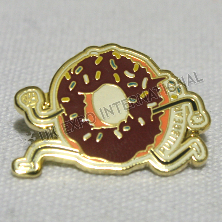 Donut Gold Colored Pin - Image 1