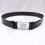 1.5 Inches Wide Double Sided Leather Belt With Snaps Closing Celtic Buckle