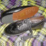 Edge Cut Style Black Ghillie Brogues PVC Dull Upper With Sole